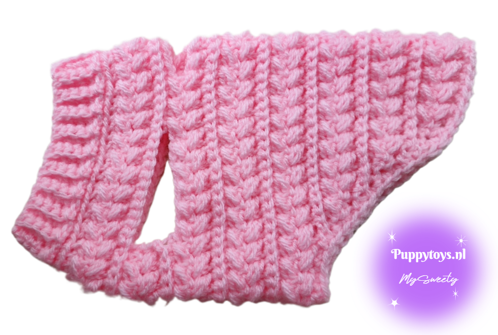 MySweety Hundepullover Shiny in pink — Rückenlänge 18 cm