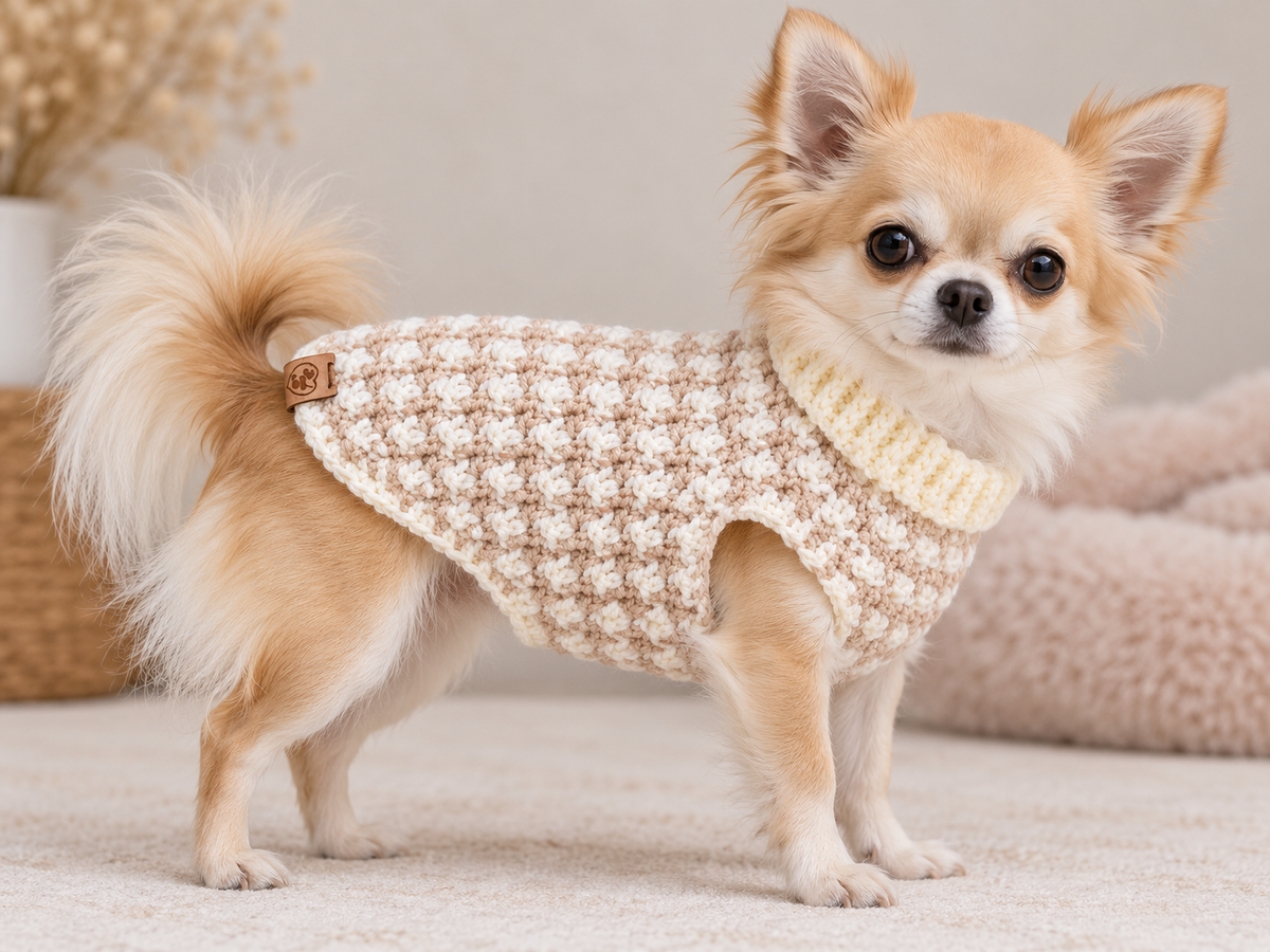 MySweety Hundepullover Shiny in pink — Rückenlänge 18 cm
