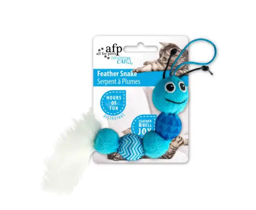 AFP Modern Cat Kattenspeelgoed Feather Snake — Blauw - SPEELGOED