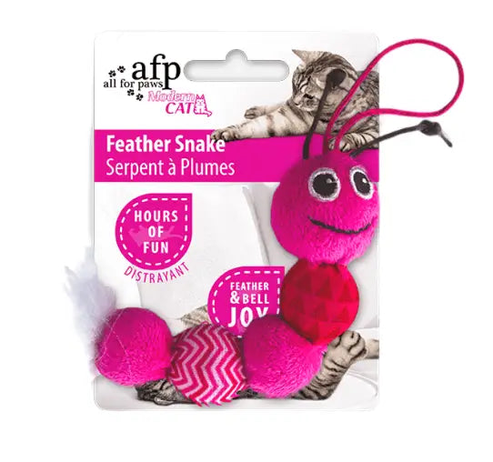 AFP Modern Cat Kattenspeelgoed Feather Snake — Roze - SPEELGOED