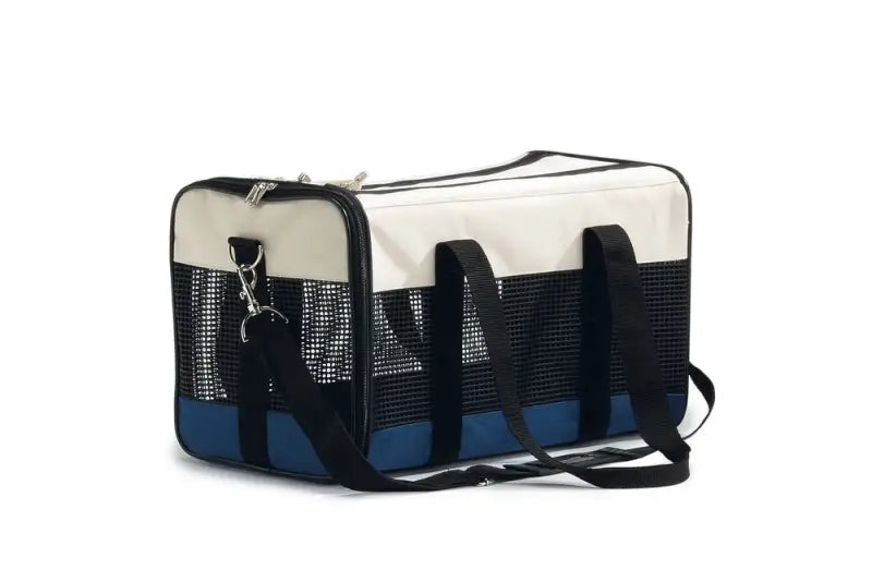 Beeztees Draagbare Katten Reistas 43x25x27 cm — Blauw / Crème - Kattentas