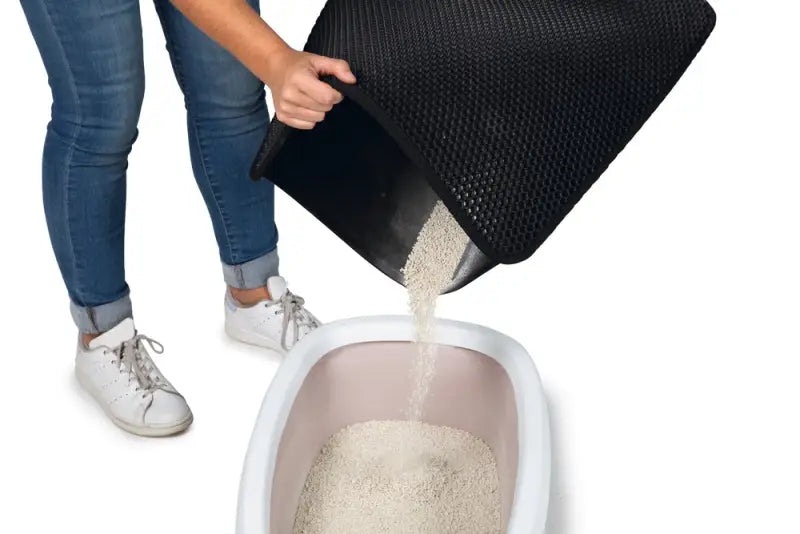 Beeztees Dubbele Kattenbakmat 60x50 cm — Zwart