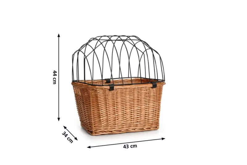 Beeztees Fietsmand met Draadkap Riet - 43x34x44 cm