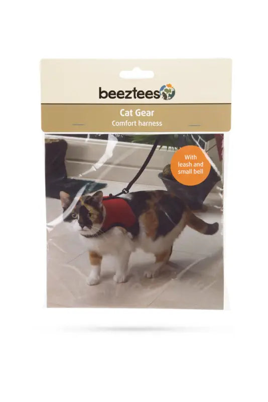 Beeztees Katten Loopharnas Comfort — Rood - Kattentuigje