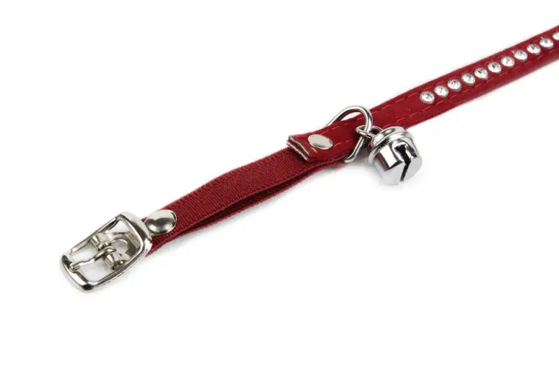 Beeztees Kattenhalsbandje Swarovski — Rood - HALSBANDEN/LIJNEN LEER