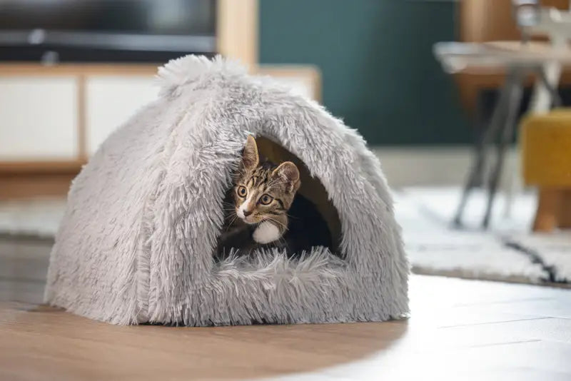 Beeztees Kitten Cave Cosmo — Grijs - BEDDEN/MANDEN/KUSSENS