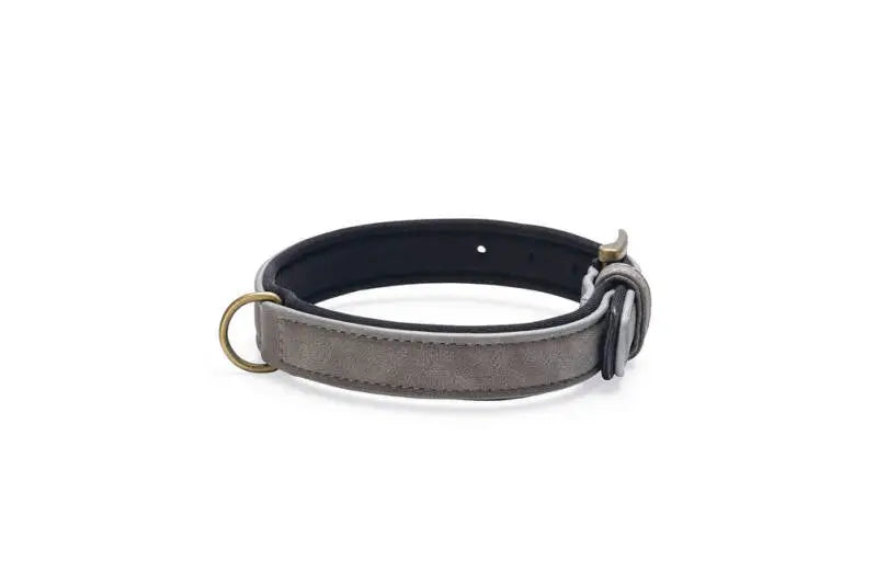 Beeztees Kunstleer Hondenhalsband Balacron Ax grijs 31-39x20 mm