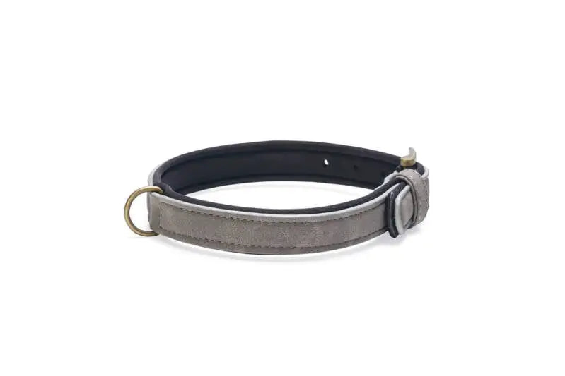 Beeztees Kunstleer Hondenhalsband Balacron Ax grijs 36-44x20 mm