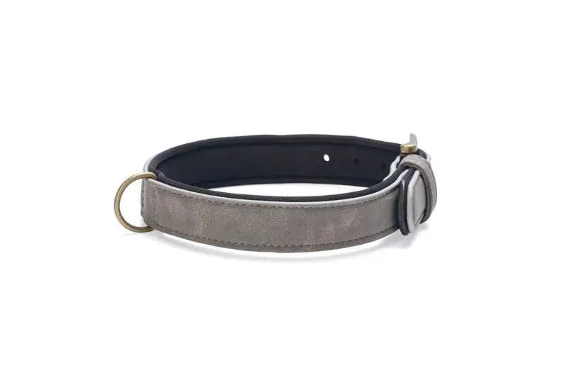 Beeztees Kunstleer Hondenhalsband Balacron Ax grijs 38-48x25 mm