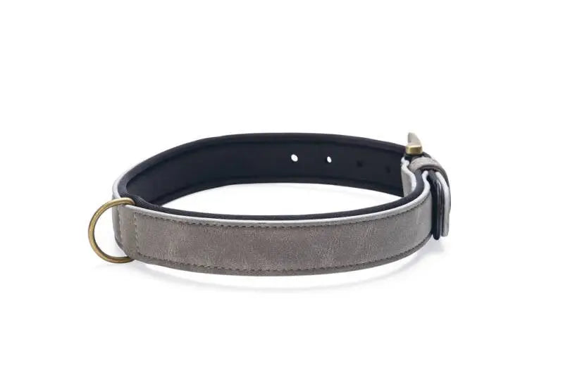 Beeztees Kunstleer Hondenhalsband Balacron Ax grijs 43-53x25 mm