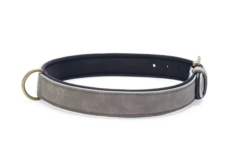 Beeztees Kunstleer Hondenhalsband Balacron Ax grijs 52-62x30 mm