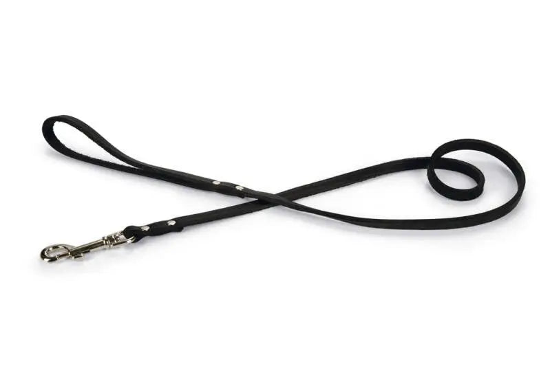 Beeztees Leren Hondenriem Geniet zwart 100x10 mm — 100 cm x 10 mm