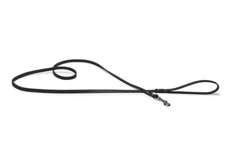 Beeztees Leren Hondenriem Geniet zwart 200x12 mm — 200 cm x 12 mm