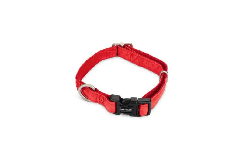 Beeztees Mac Leather Hondenhalsband rood 20-40 cm