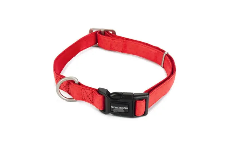 Beeztees Mac Leather Hondenhalsband rood 45-70 cm