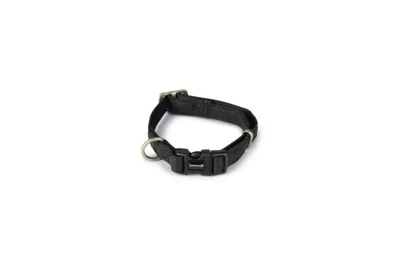 Beeztees Mac Leather Hondenhalsband zwart 20-40 cm