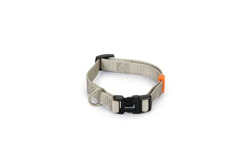 Beeztees nylon Hondenhalsband Uni lichtgrijs 26-40x15