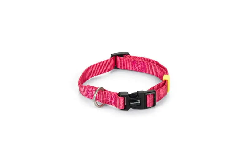 Beeztees nylon Hondenhalsband Uni roze 26-40x15