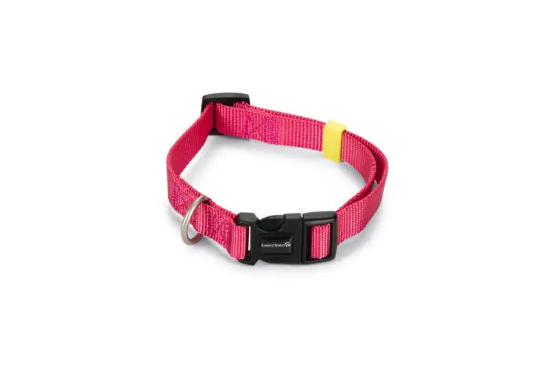 Beeztees nylon Hondenhalsband Uni roze 35-50x20
