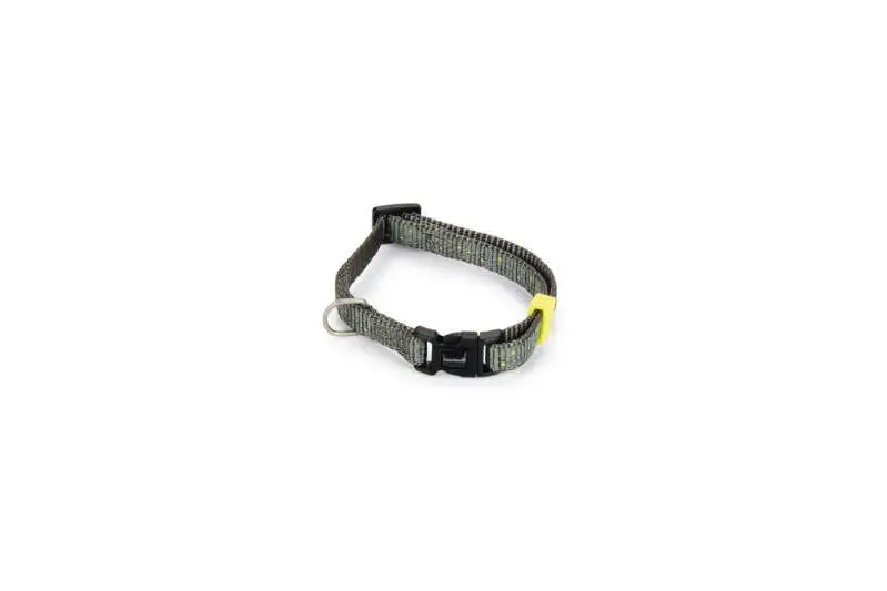 Beeztees Nylon Hondenhalsband Vista donkergrijs 20-30x10 mm