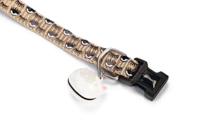 Beeztees nylon Kattenhalsbandje Eyes — Beige - HALSBANDEN/LIJNEN NYLON