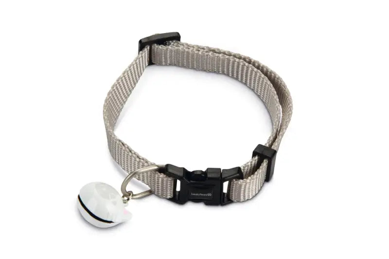 Beeztees nylon Kattenhalsbandje Uni — Lichtgrijs - HALSBANDEN/LIJNEN NYLON