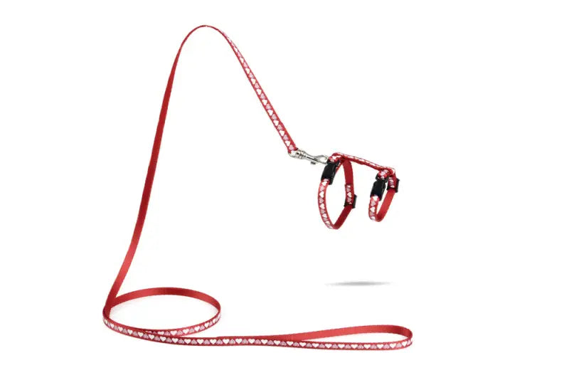 Beeztees Nylon Kittentuigje Hearts — Rood - Kattentuigje