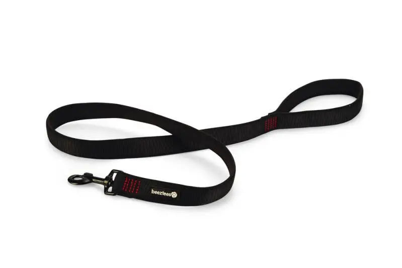 Beeztees Nylon Premium Hondenriem Parinca zwart 120x25 — 120 cm x 25 mm