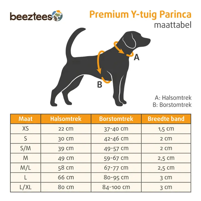 Beeztees Premium Comfort Y-Hondentuig Parinca 42-46 cm — Zwart