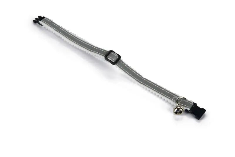 Beeztees Reflecterend Katenhalsbandje — Grijs / Wit - HALSBANDEN/LIJNEN NYLON