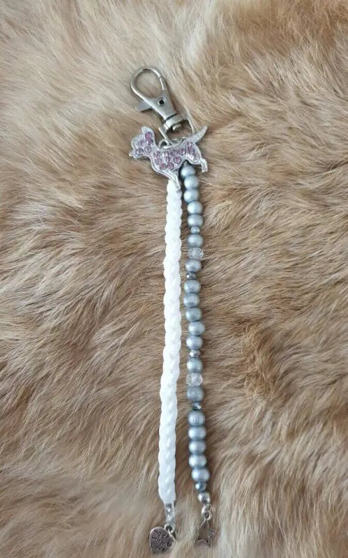 Chihuahua sleutelhanger lila / zilver