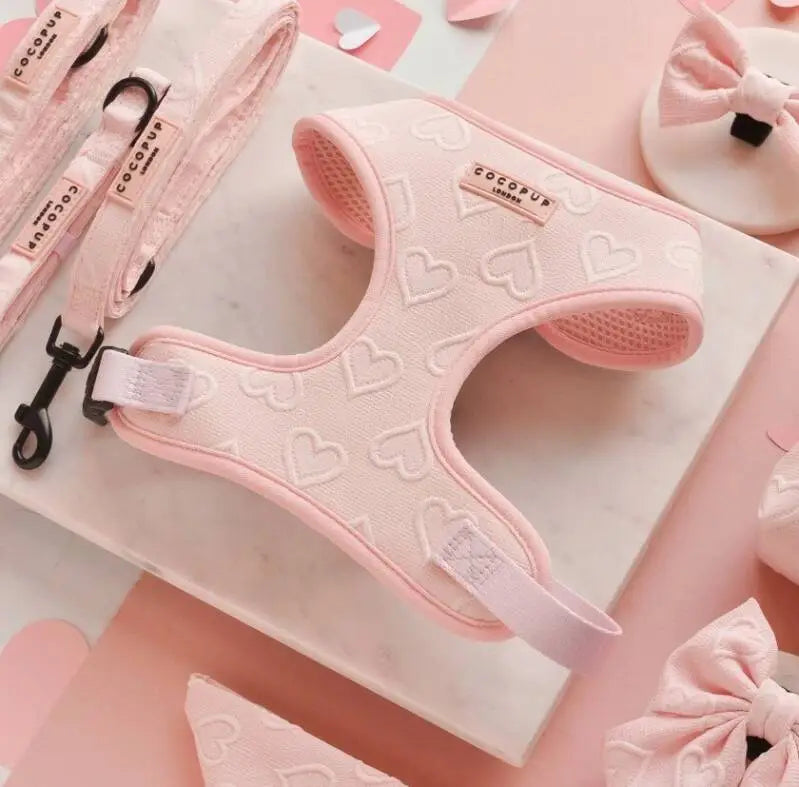 Cocopup London Hondenharnas Baby Pink Heart S — Roze