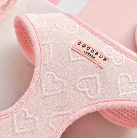 Cocopup London Hondenharnas Baby Pink Heart XS — Roze