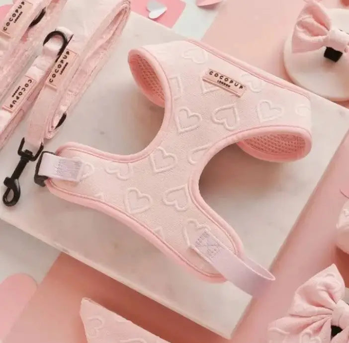 Cocopup London Hondenharnas Baby Pink Heart XXS — Roze