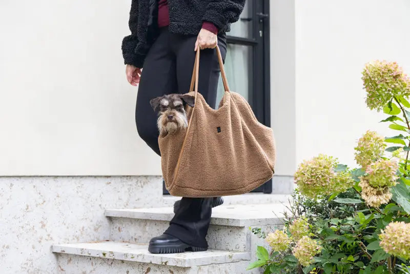 Designed by Lotte Hondendraagtas Tebby 43x18x35 cm — Cognac - HONDENTAS