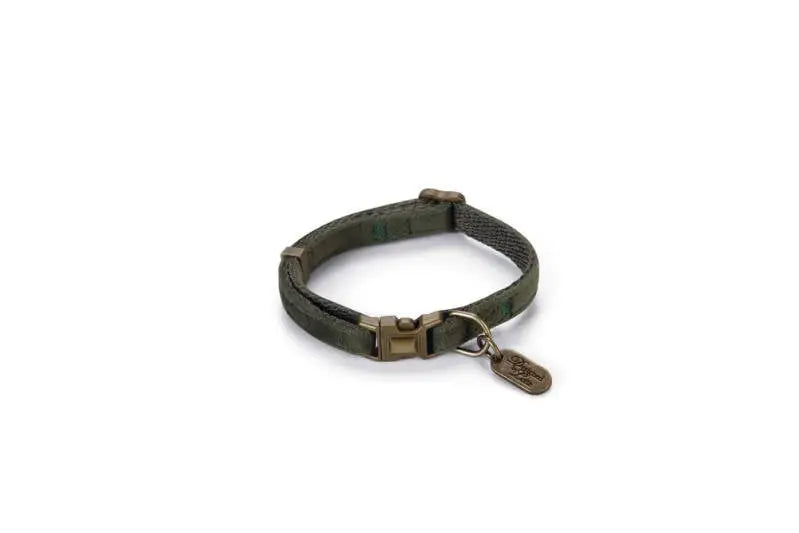 Designed by Lotte Hondenhalsband Velura 20-30 cm — Groen