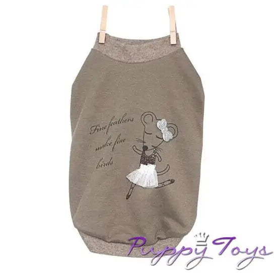 Dogpose Honden T-Shirt Ballerina — Olijfgroen - Ruglengte 20 cm - Hondenkleding