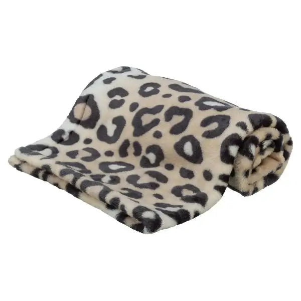 Hondendeken Leo Soft Pluche Crème/Panterprint - BEDDEN/MANDEN/KUSSENS