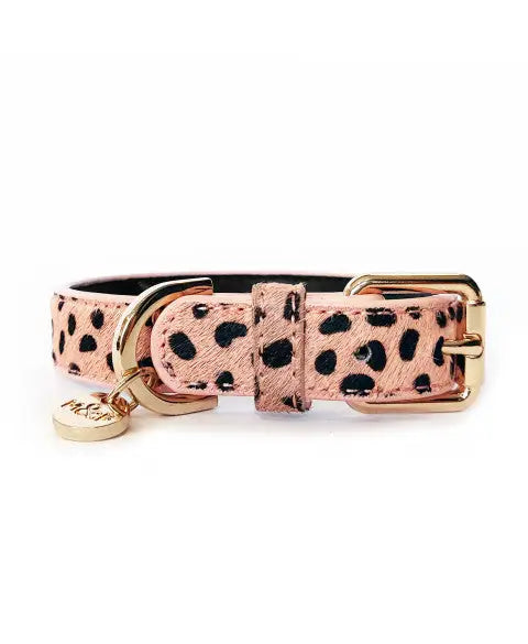 Hondenhalsband leer Guepard 30 cm x 1,5 cm — Roze - HALSBANDEN/LIJNEN LEER