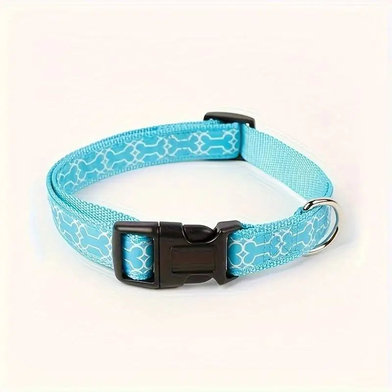 Hondenhalsband Lots of Bones turquoise 20-30 cm