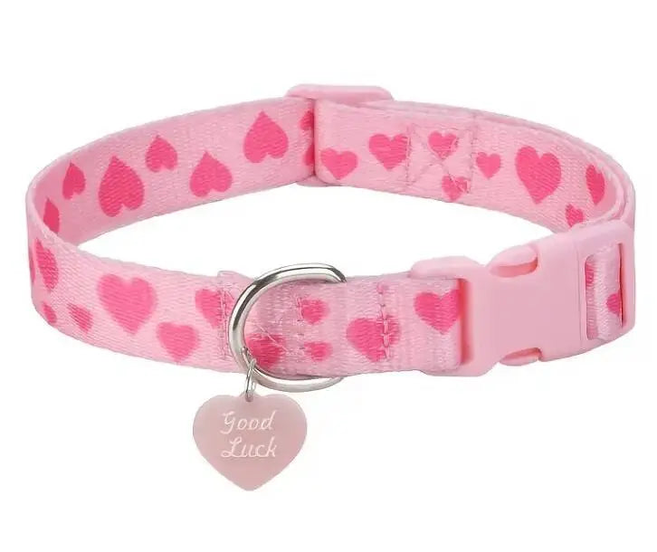 Hondenhalsband Plenty of Hearts 26-42 cm — Roze