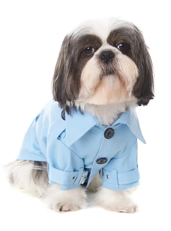 Hondenjas Classic Powder Blue Trench Coat — Lichtblauw - Hondenjas