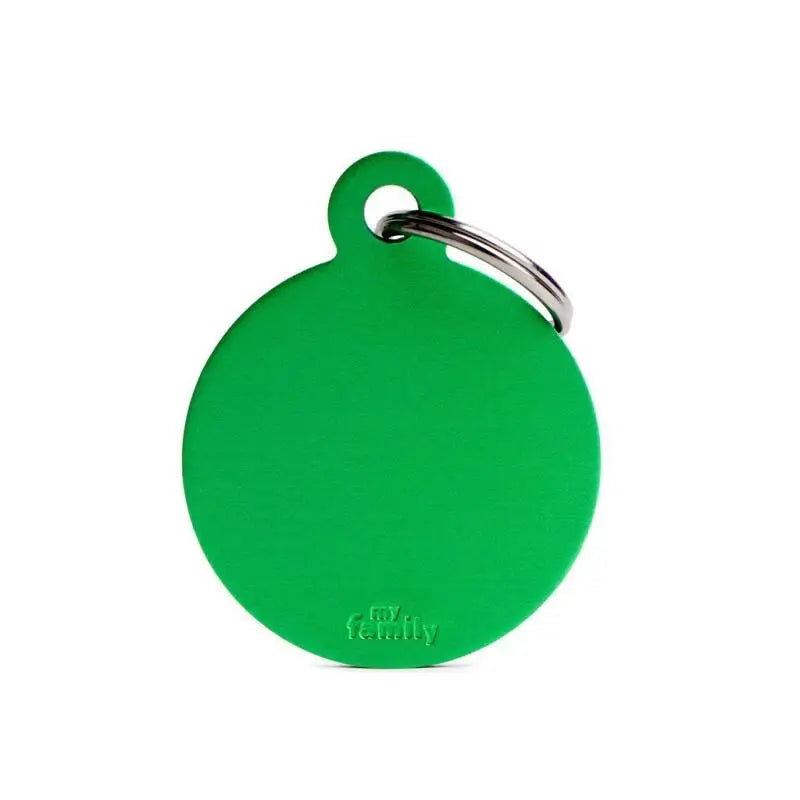 Hondenpenning aluminium rond groen Large
