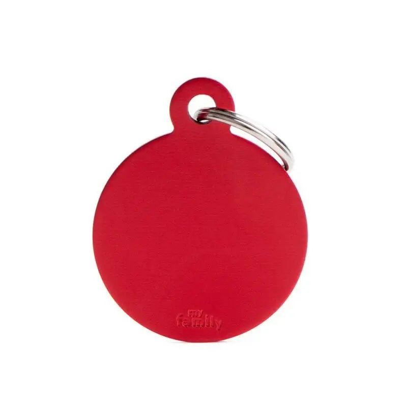 Hondenpenning aluminium rond rood Large