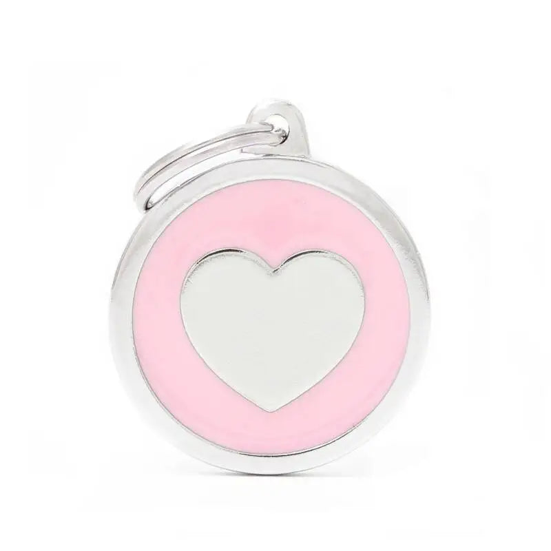 Hondenpenning Classic Cirkel Pink Heart