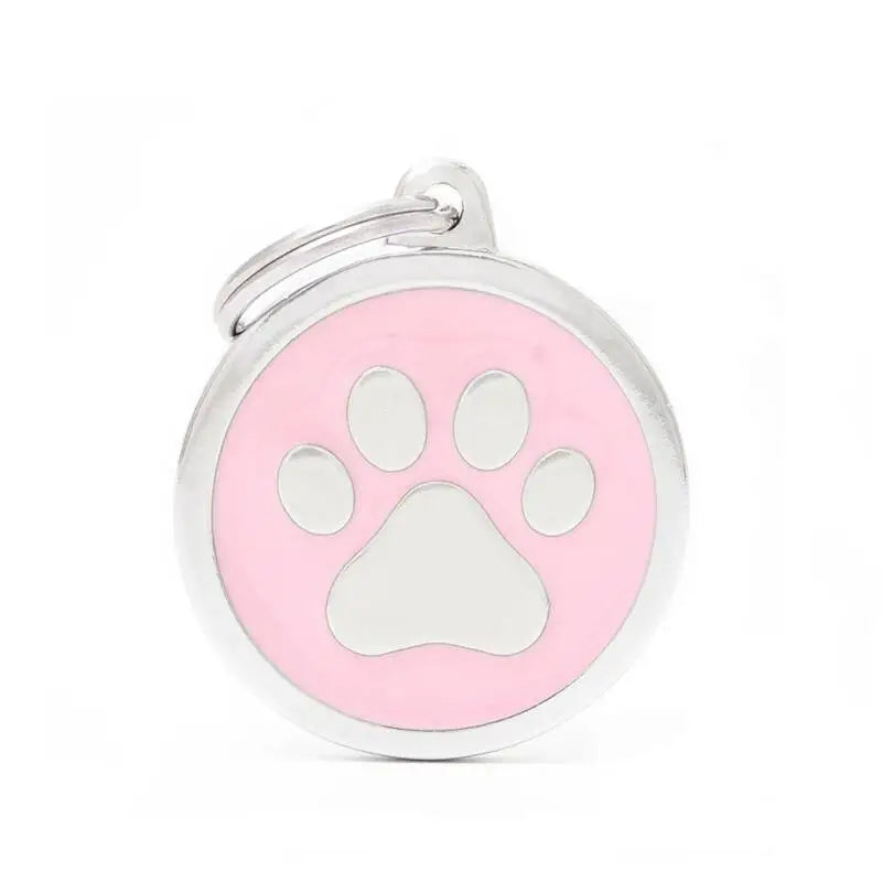 Hondenpenning Classic Cirkel Pink Paw