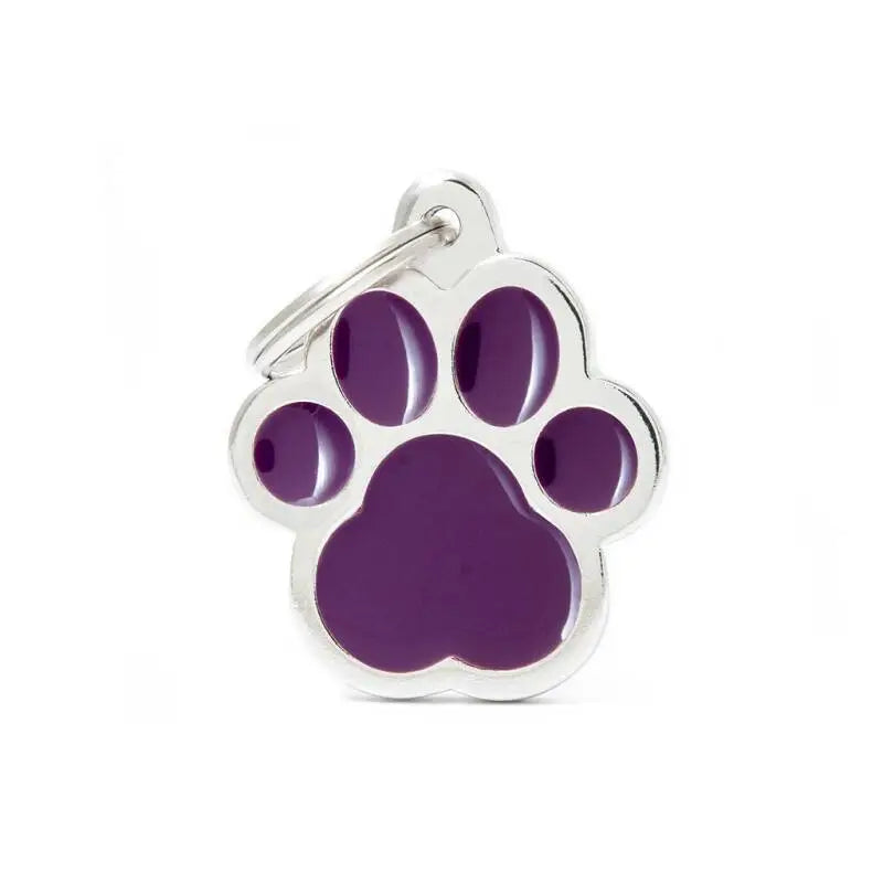 Hondenpenning Classic Paw Purple Large