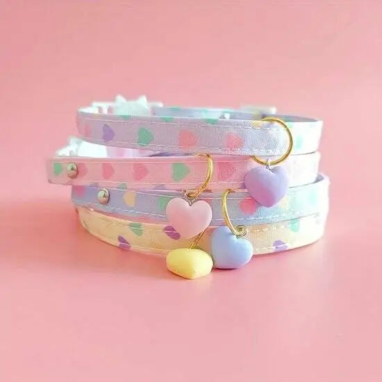 Kattenhalsbandje Hearts blauw — Blauw