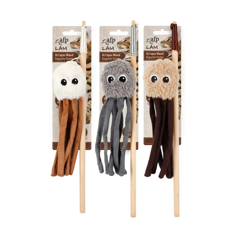 Kattenspeelgoed Lambswool Octopus Wand - SPEELGOED