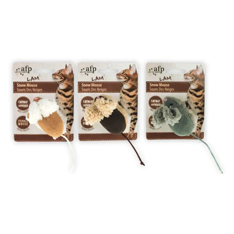 Kattenspeelgoed Lambswool Snow Mouse Catnip - SPEELGOED